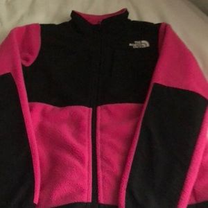 Northface Denali Jacket Girls Medium Black/Pink